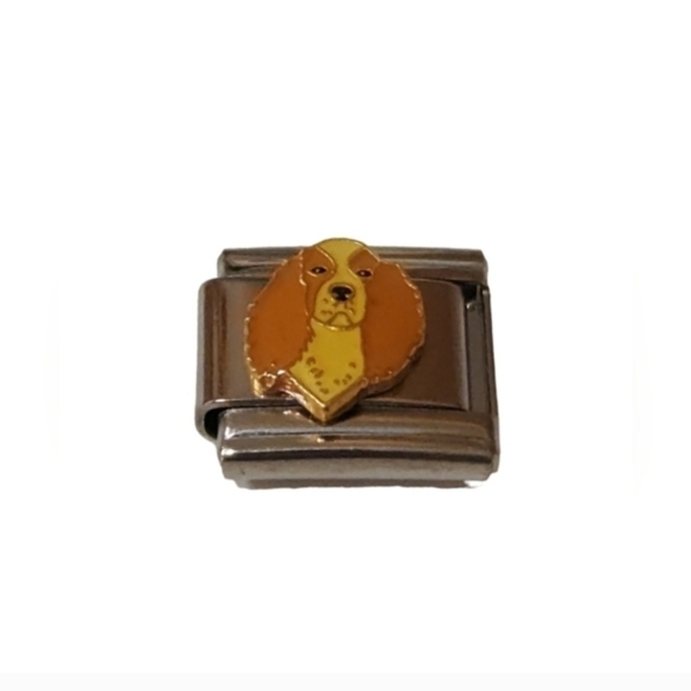 Italian Charmlink for Charm Bracelet Cocker Spaniel Dog 9mm